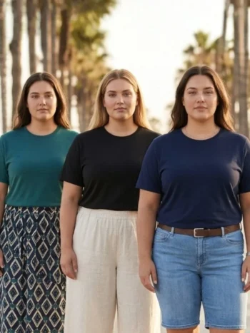 Plus Size Black, Teal and Navy Casual T-Shirt- Pack of 3