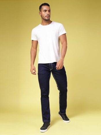 Rigo Cotton Denim Jeans for Men | Solid Jeans for Men | Stretchable, Slim FIt & Straight Fit Jeans for Men