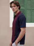 Rigo Men Contrast Textured Panel Polo T SHirt