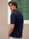 Rigo Men Contrast Textured Panel Polo T SHirt